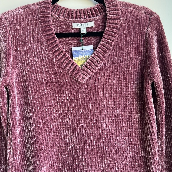 OVIS Mauve Chenille V Neck Sweater - Picture 13 of 13